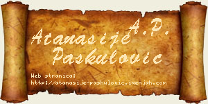 Atanasije Paskulović vizit kartica